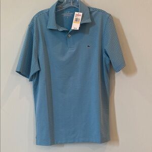 Blue Striped Men's Polo Shirt